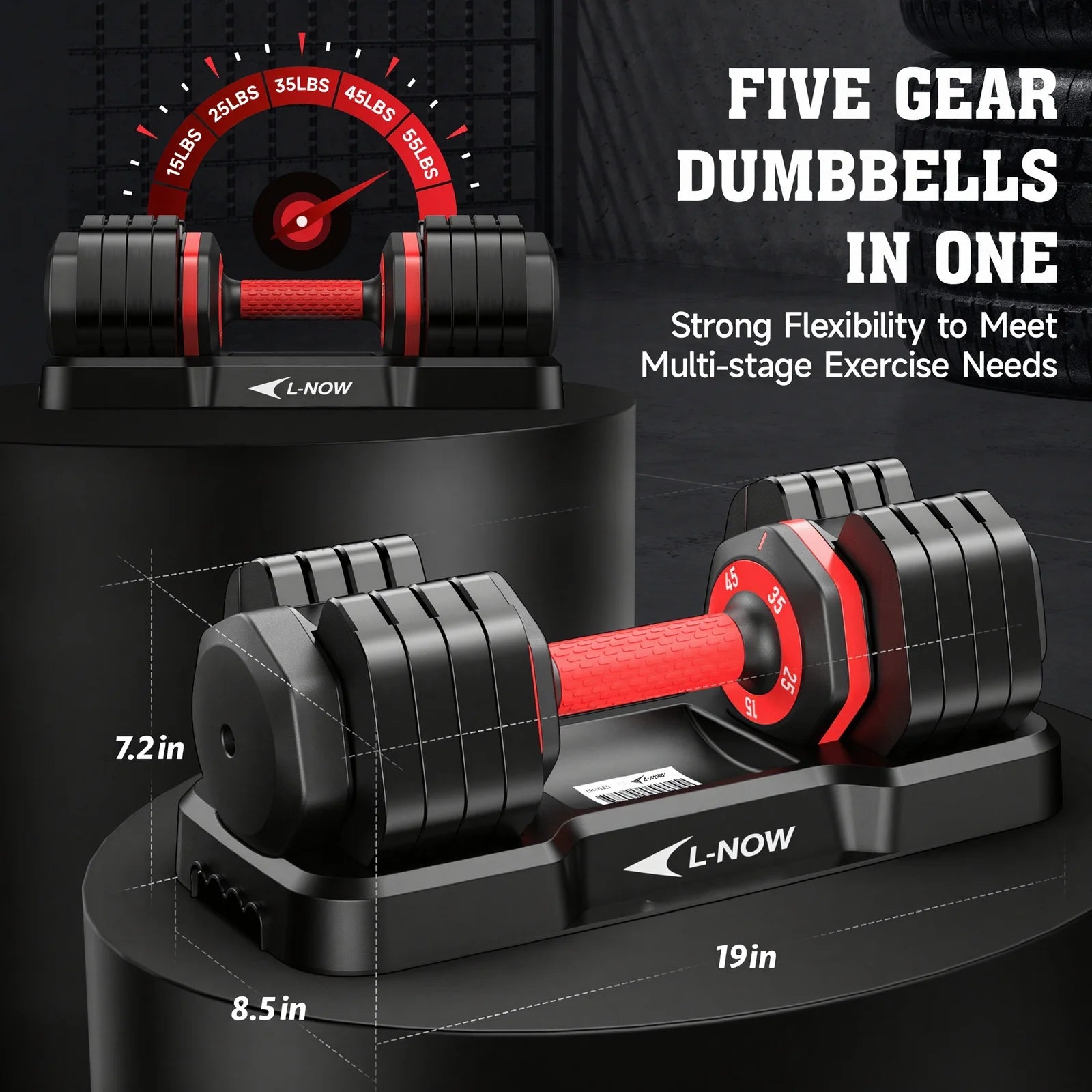 110LB Adjustable Dumbbells with High Quality Tray 15Lb to 55Lb Adjustable Dumbbell for Home Gym Exercise Equipment, ‌‌Christmas Gift